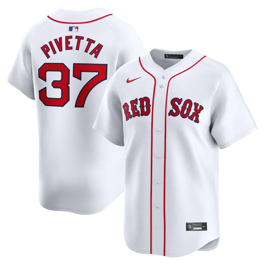 Men Boston Red Sox 37 Nick Pivetta Nike White Home Limited Player MLB Jersey